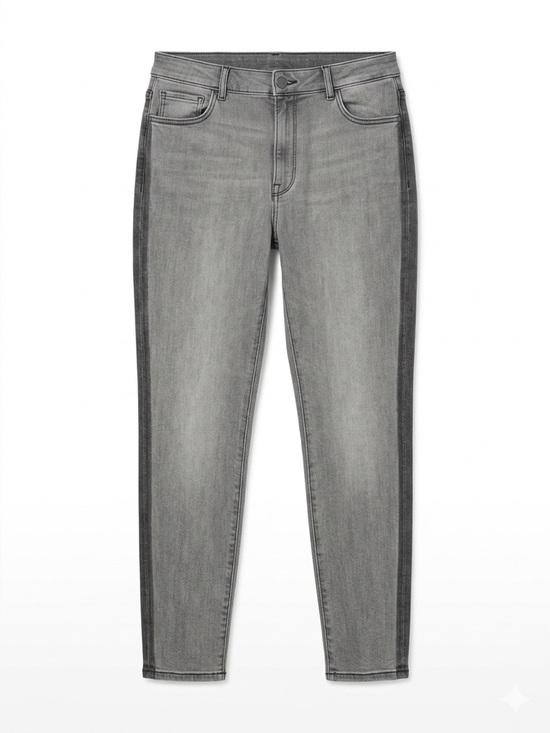 DL1961 Denim - DL1961 Farrow High-Rise Skinny Jeans Raymond Gray Stripe Size 34